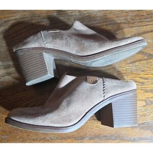 ROCK & CANDY ZIGI FRANCIE MULES FAUX SUEDE SLIP ON CHUNKY BOOTS BOOTIES SIZE 7.5